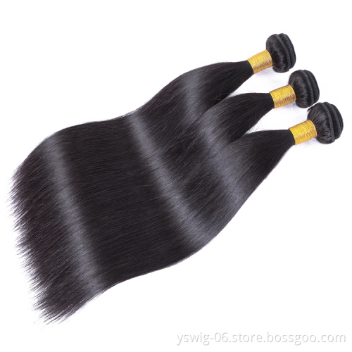 Raw Mink Brazilian Human Hair Bundles With Lace Frontal Closure Cheap Grade 10A Virgin Cuticle Aligned Human Hair Extension